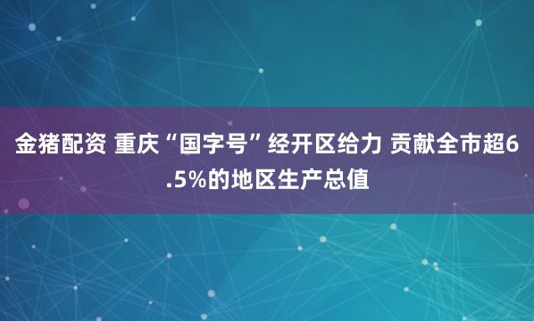 金猪配资 重庆“国字号”经开区给力 贡献全市超6.5%的地区生产总值