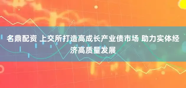 名鼎配资 上交所打造高成长产业债市场 助力实体经济高质量发展